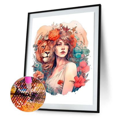 Beauty And The Lion - Full Square Drill Diamond Painting 30*40CM