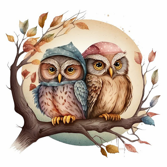 Owl - Full Round Drill Diamond Painting 30*30CM