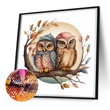 Owl - Full Round Drill Diamond Painting 30*30CM