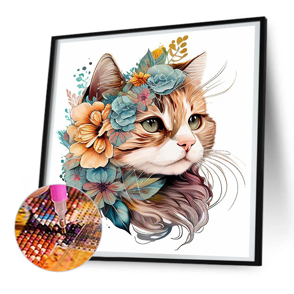 The Cat - Full Round Drill Diamond Painting 30*30CM