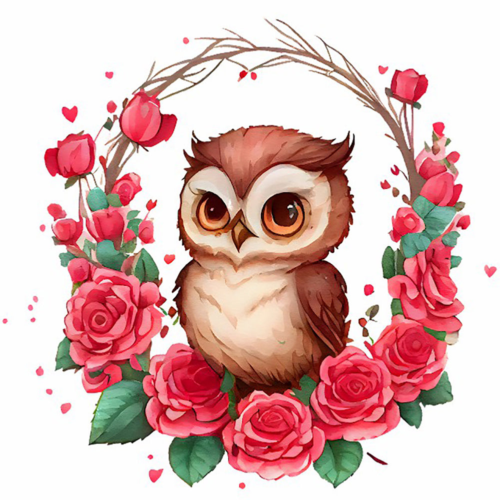 Owl - Full Round Drill Diamond Painting 30*30CM