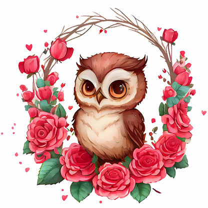 Owl - Full Round Drill Diamond Painting 30*30CM