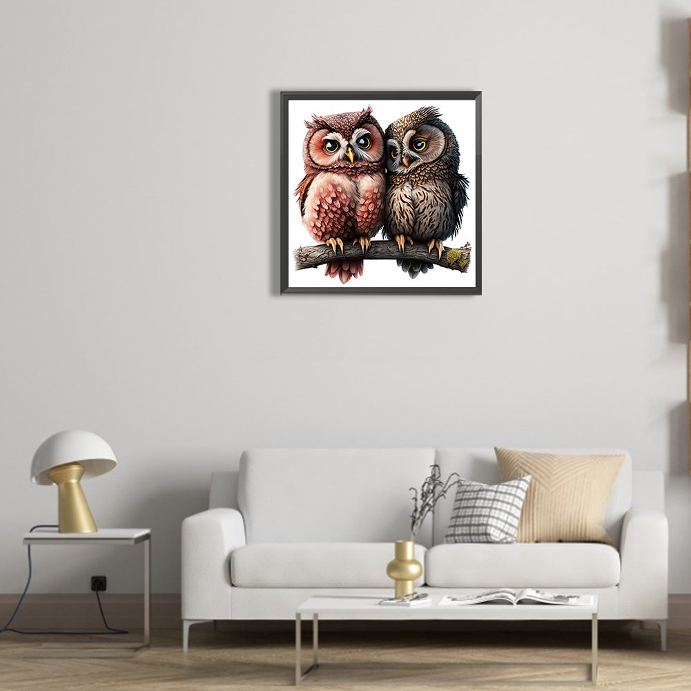 Owl - Full Round Drill Diamond Painting 30*30CM