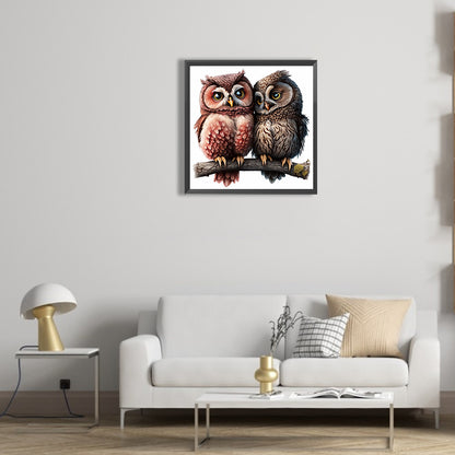 Owl - Full Round Drill Diamond Painting 30*30CM