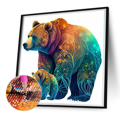 Bear And Cub - Full Round Drill Diamond Painting 30*30CM