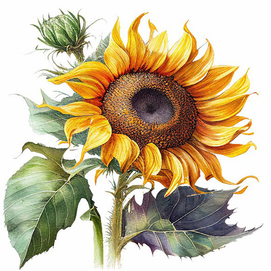 Sunflower - Full Round Drill Diamond Painting 30*30CM