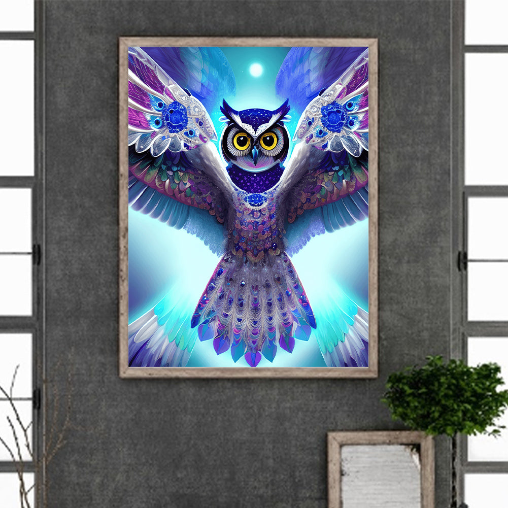 Spread Wings Owl - Full Round Drill Diamond Painting 30*40CM