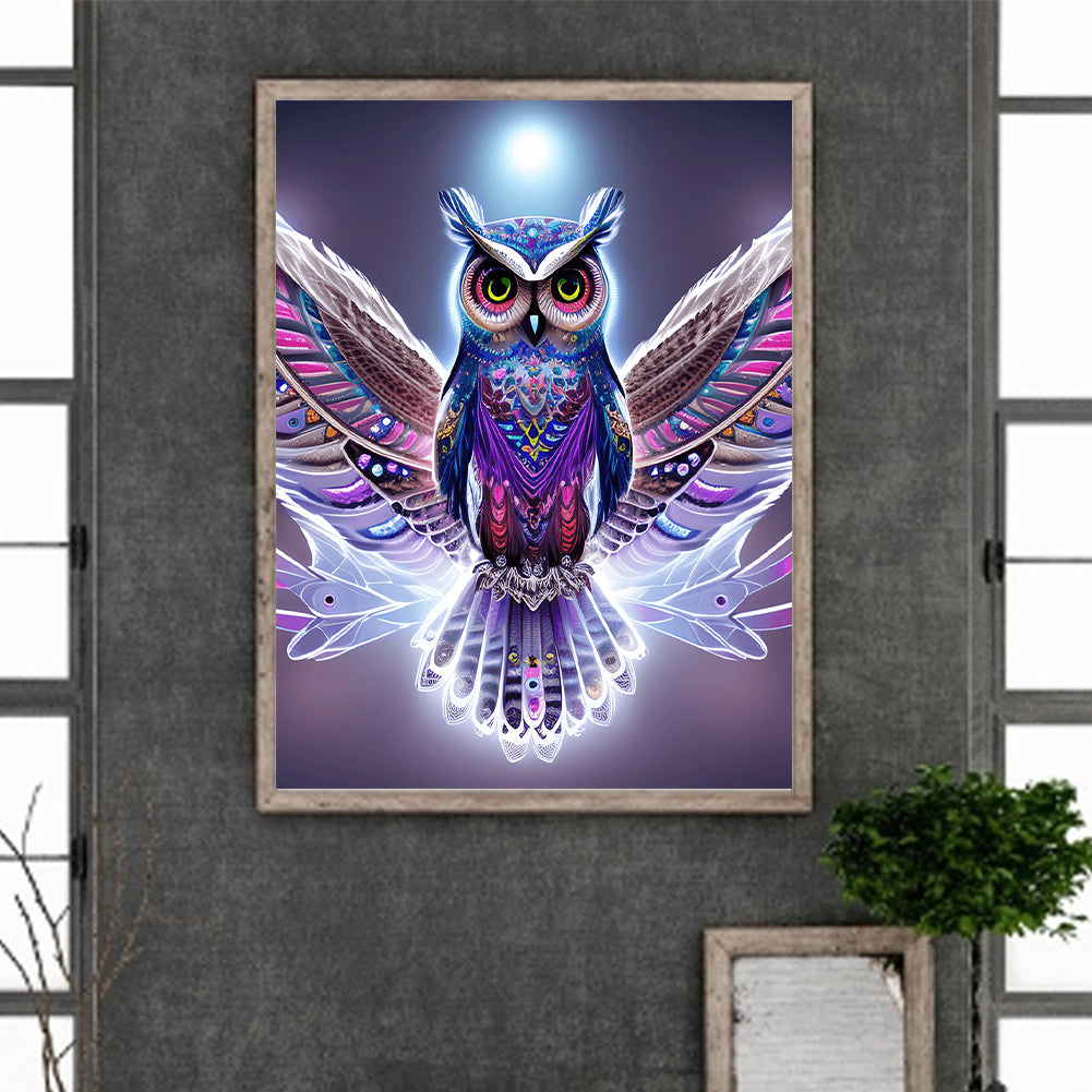 Spread Wings Owl - Full Round Drill Diamond Painting 30*40CM