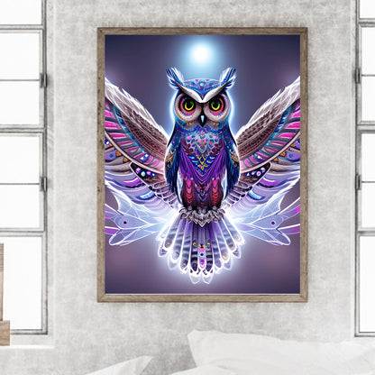 Spread Wings Owl - Full Round Drill Diamond Painting 30*40CM