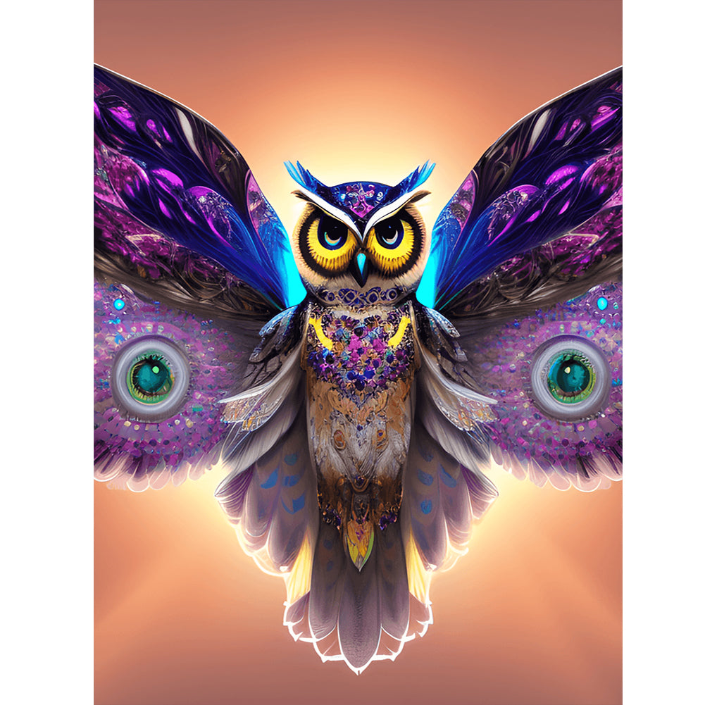 Spread Wings Owl - Full Round Drill Diamond Painting 30*40CM