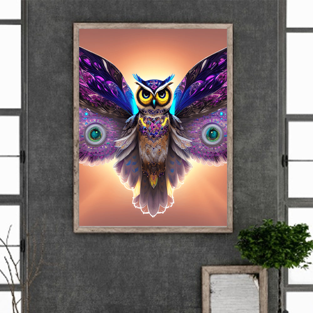 Spread Wings Owl - Full Round Drill Diamond Painting 30*40CM