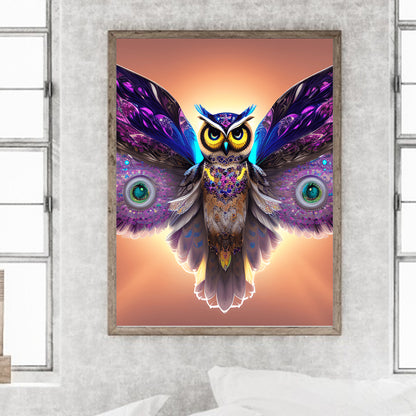 Spread Wings Owl - Full Round Drill Diamond Painting 30*40CM