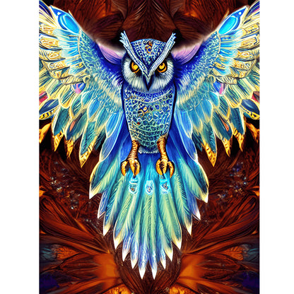 Spread Wings Owl - Full Round Drill Diamond Painting 30*40CM