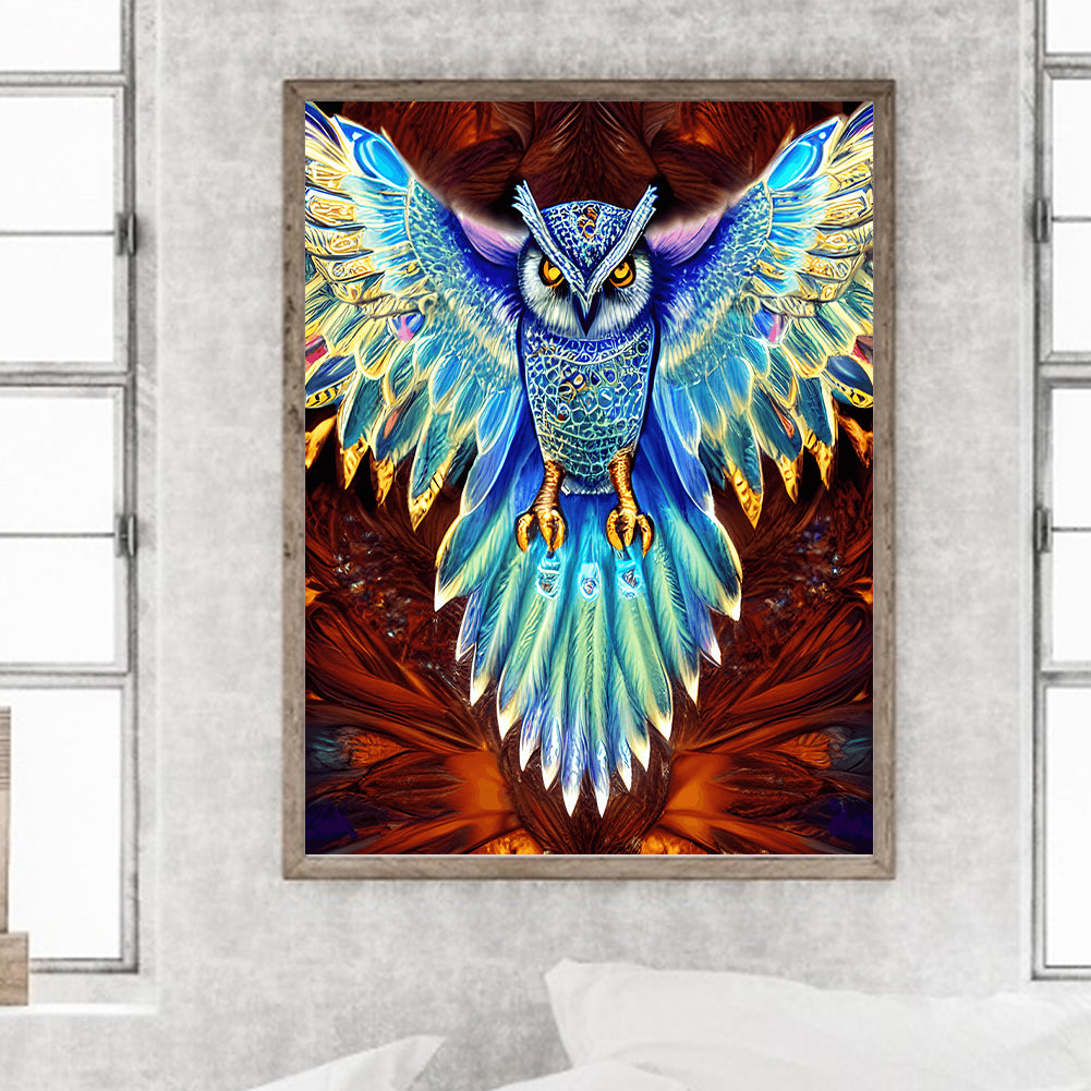 Spread Wings Owl - Full Round Drill Diamond Painting 30*40CM