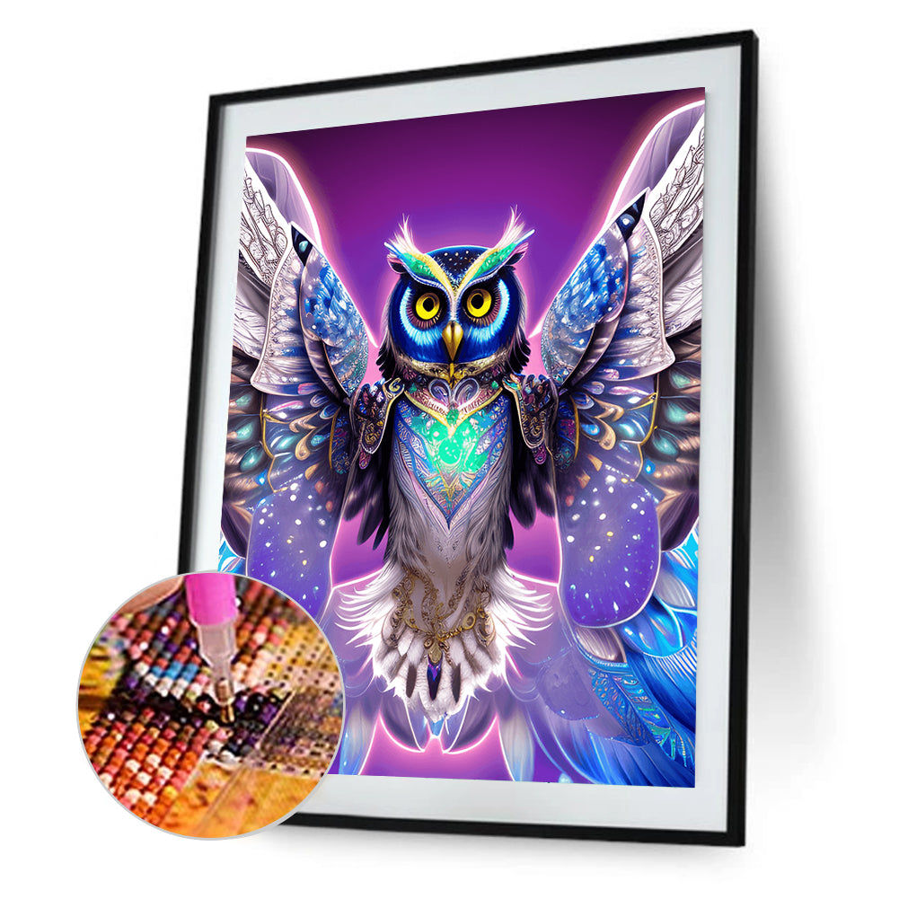 Spread Wings Owl - Full Round Drill Diamond Painting 30*40CM
