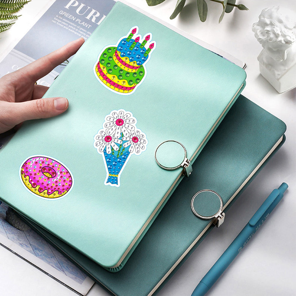 4pcs Diamond Mosaic Sticker Art Crafts DIY Gem Sticker Handmade Cartoon Stickers
