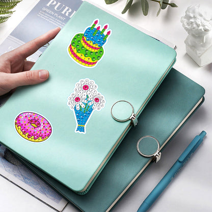 4pcs Diamond Mosaic Sticker Art Crafts DIY Gem Sticker Handmade Cartoon Stickers