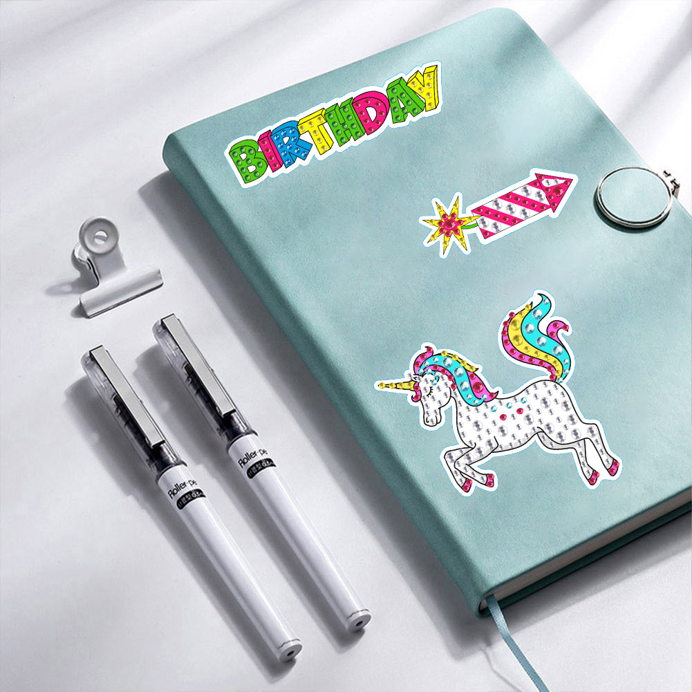 4pcs Diamond Mosaic Sticker Art Crafts DIY Gem Sticker Handmade Cartoon Stickers