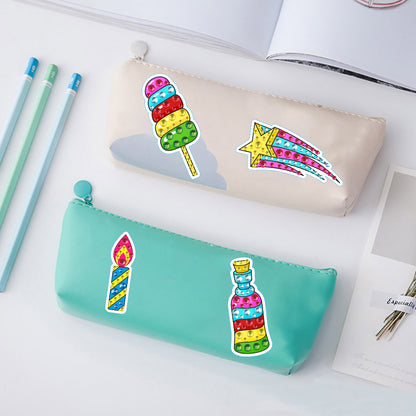 4pcs Diamond Mosaic Sticker Art Crafts DIY Gem Sticker Handmade Cartoon Stickers