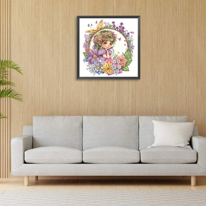 Wreath Fairy Girl - Special Shaped Drill Diamond Painting 30*30CM