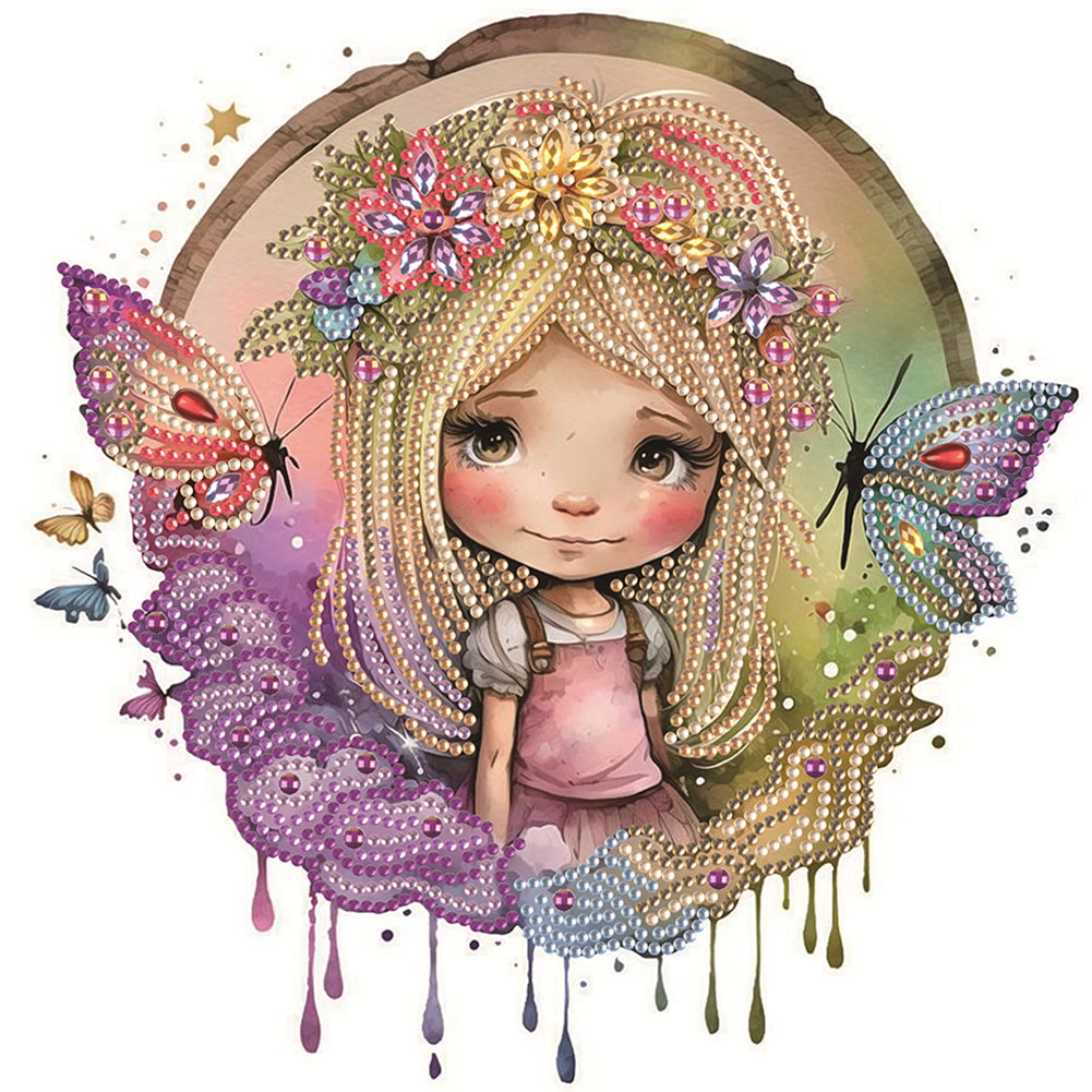 Wreath Fairy Girl - Special Shaped Drill Diamond Painting 30*30CM