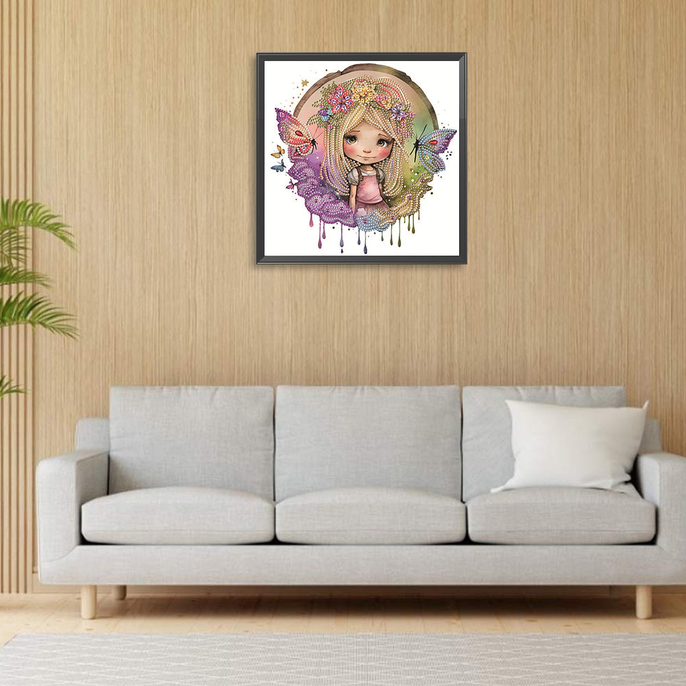 Wreath Fairy Girl - Special Shaped Drill Diamond Painting 30*30CM