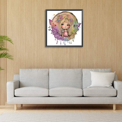 Wreath Fairy Girl - Special Shaped Drill Diamond Painting 30*30CM