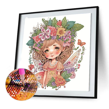 Wreath Fairy Girl - Special Shaped Drill Diamond Painting 30*30CM