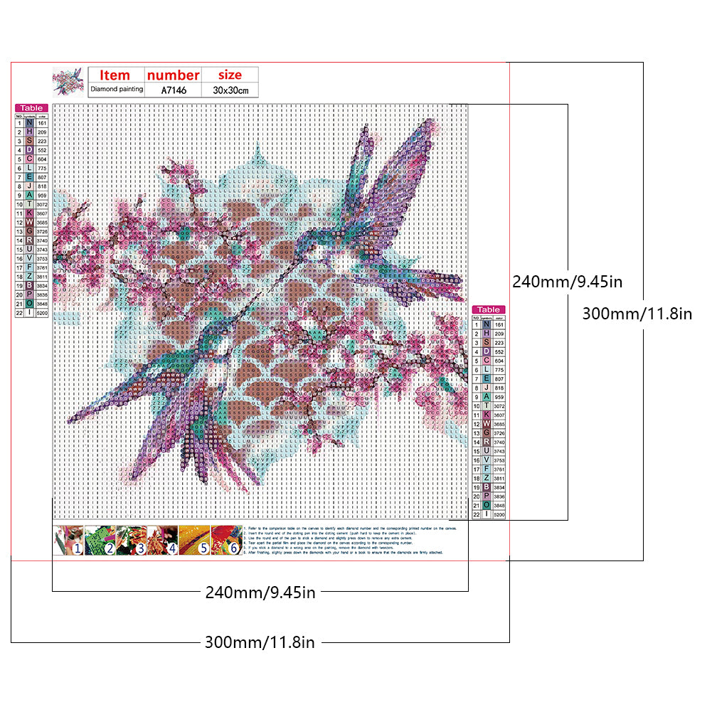 Two Pairs Of Hummingbirds - Full Round Drill Diamond Painting 30*30CM