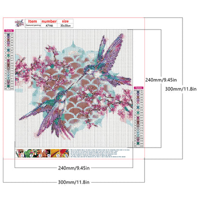 Two Pairs Of Hummingbirds - Full Round Drill Diamond Painting 30*30CM