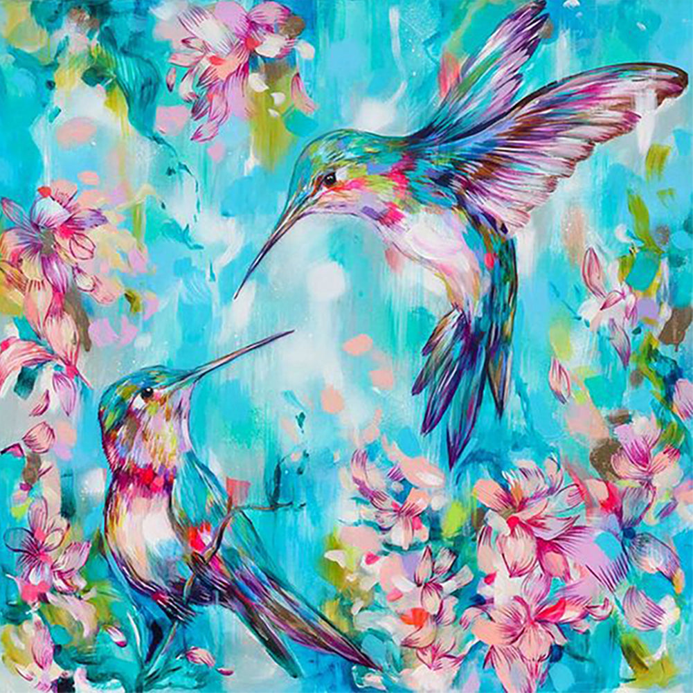 Hummingbird Encounter - Full Round Drill Diamond Painting 30*30CM