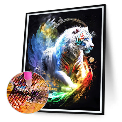 Colorful White Tiger - Full Round Drill Diamond Painting 30*40CM