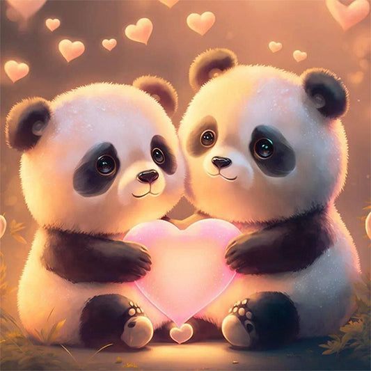 Two Red Pandas - Full Round Drill Diamond Painting 30*30CM