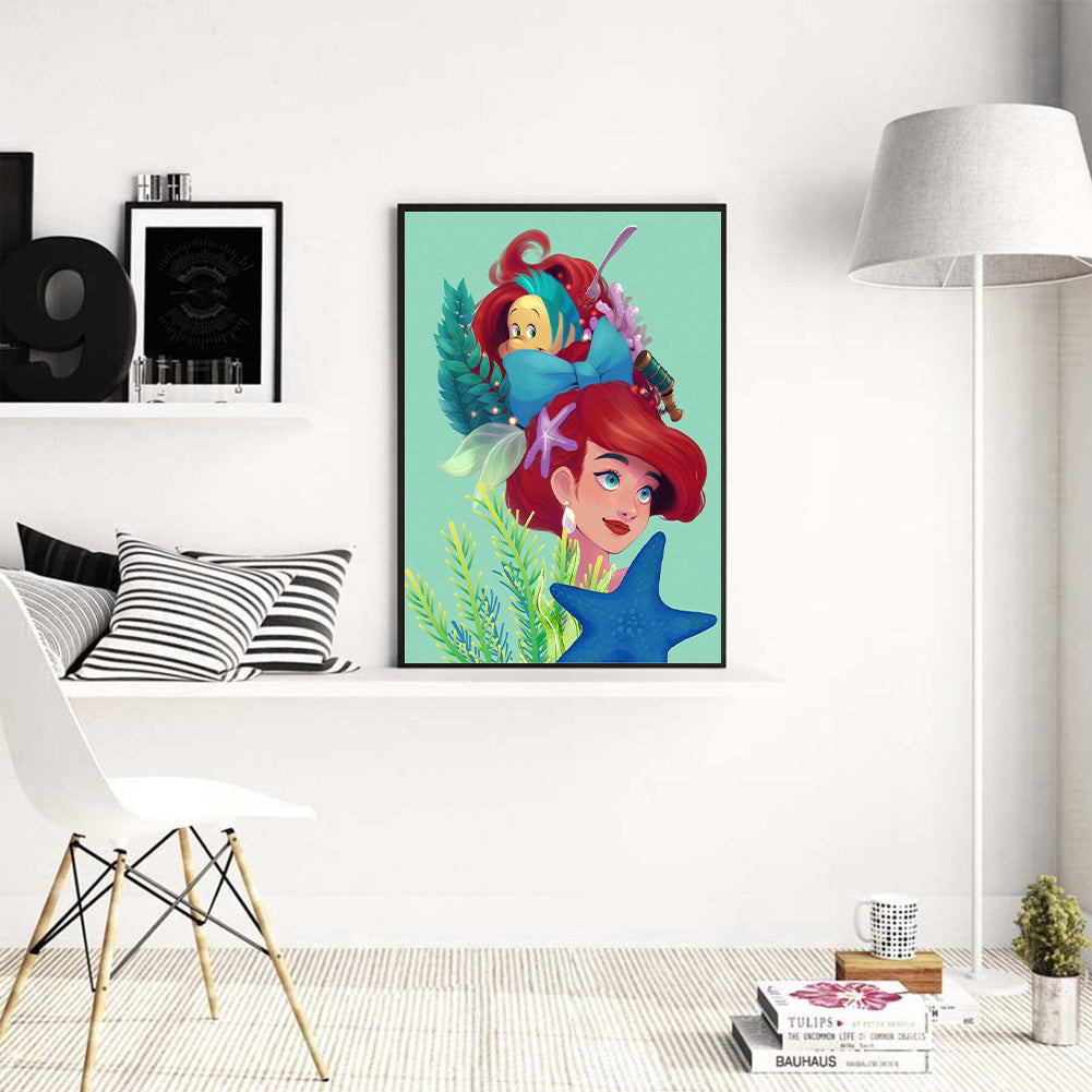 Little Mermaid Ariel - Full Round Drill Diamond Painting 30*40CM