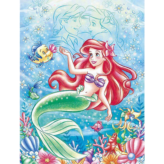 Little Mermaid Ariel - Full Round Drill Diamond Painting 30*40CM