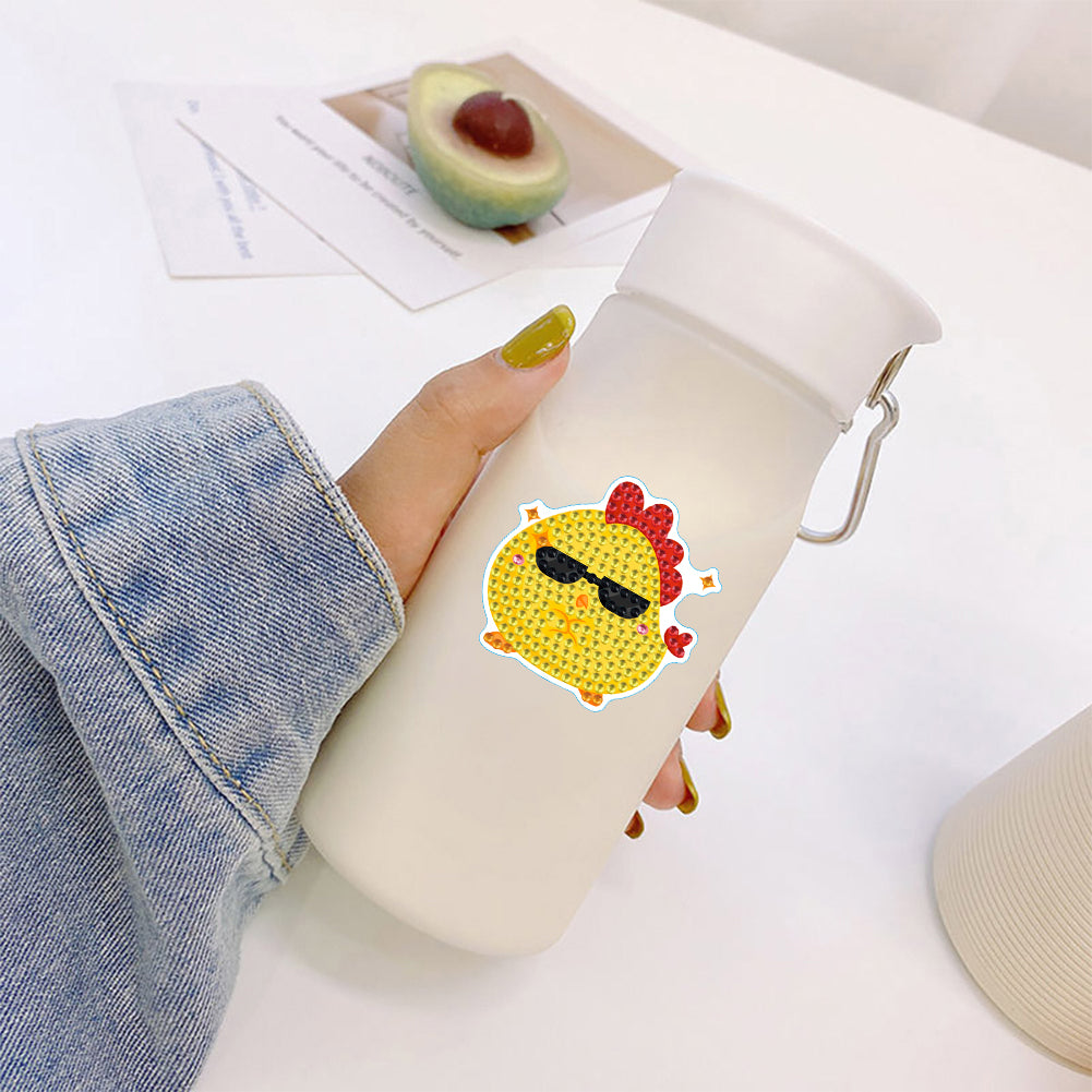 2pcs Diamond Mosaic Sticker Art Crafts Chicken Gem Sticker DIY for Kids Beginner