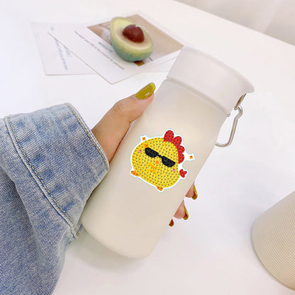 2pcs Diamond Mosaic Sticker Art Crafts Chicken Gem Sticker DIY for Kids Beginner