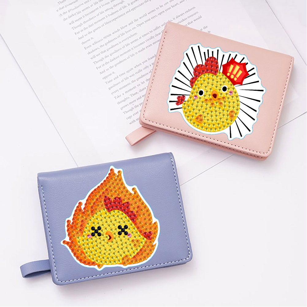 2pcs Diamond Mosaic Sticker Art Crafts Chicken Gem Sticker DIY for Kids Beginner