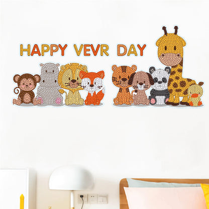 2pcs Diamond Mosaic Sticker Art Crafts Animal DIY Cartoon Stickers Children Gift