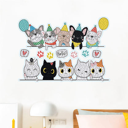 Cat Dog Diamond Mosaic Sticker Art Crafts DIY Cartoon Stickers for Kids Beginner