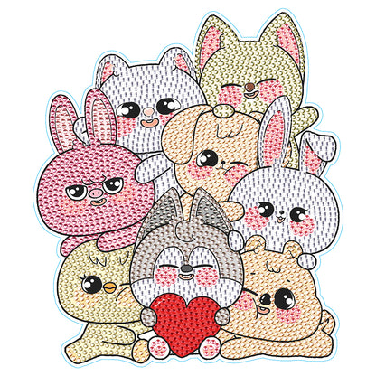 Animal Diamond Mosaic Sticker Handmade DIY for Kids Beginner Diamond Art Sticker
