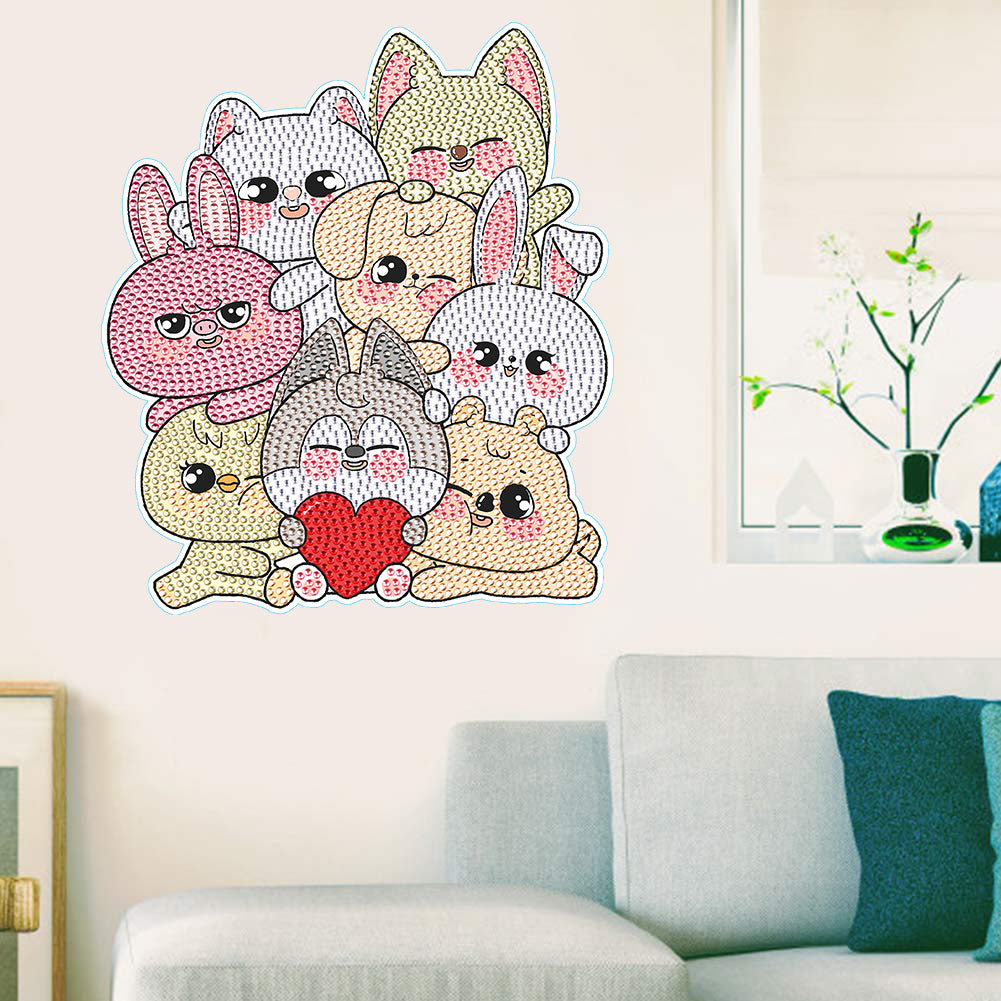 Animal Diamond Mosaic Sticker Handmade DIY for Kids Beginner Diamond Art Sticker