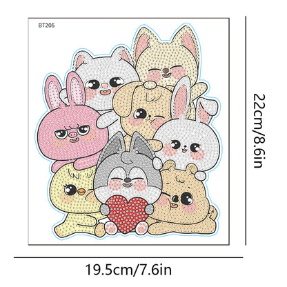 Animal Diamond Mosaic Sticker Handmade DIY for Kids Beginner Diamond Art Sticker