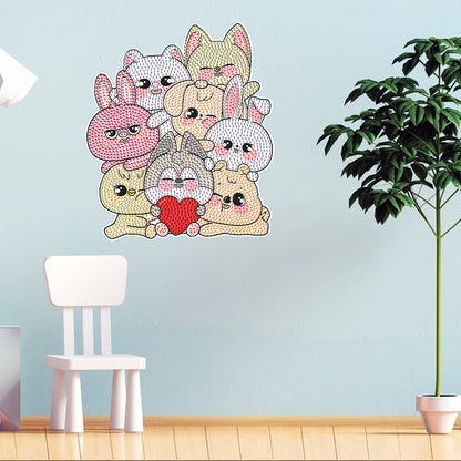 Animal Diamond Mosaic Sticker Handmade DIY for Kids Beginner Diamond Art Sticker