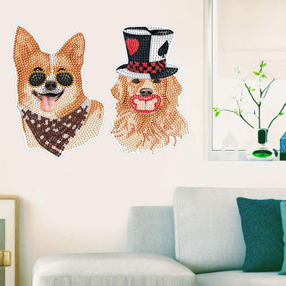 4pcs Diamond Mosaic Sticker Art Crafts Dog DIY Children Gift Diamond Art Sticker