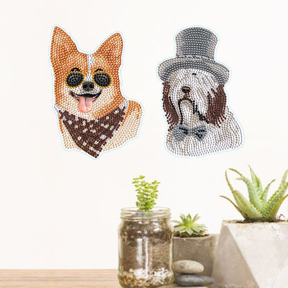 4pcs Diamond Mosaic Sticker Art Crafts Dog DIY Children Gift Diamond Art Sticker