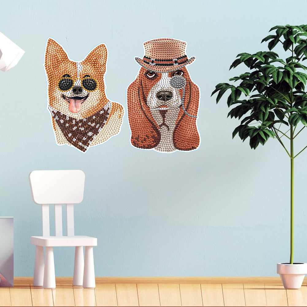 4pcs Diamond Mosaic Sticker Art Crafts Dog DIY Children Gift Diamond Art Sticker