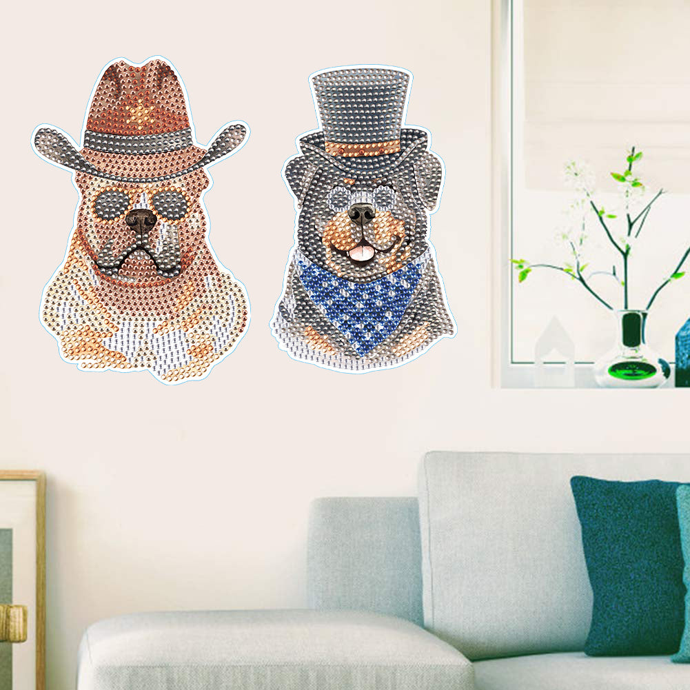 4pcs Diamond Mosaic Sticker Art Crafts Dog DIY Children Gift Diamond Art Sticker