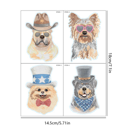 4pcs Diamond Mosaic Sticker Art Crafts Dog DIY Children Gift Diamond Art Sticker