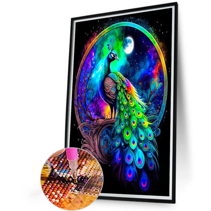 Colorful Peacock - Full Square Drill Diamond Painting 20*30CM